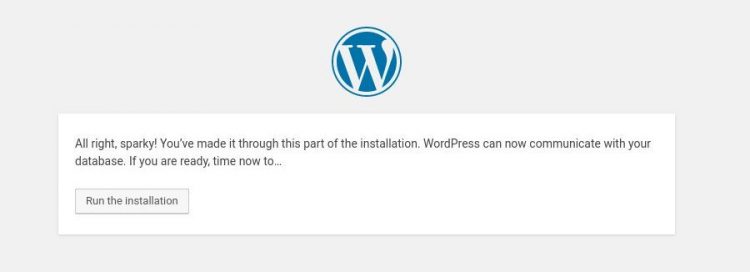 install wordpress centOS run installation