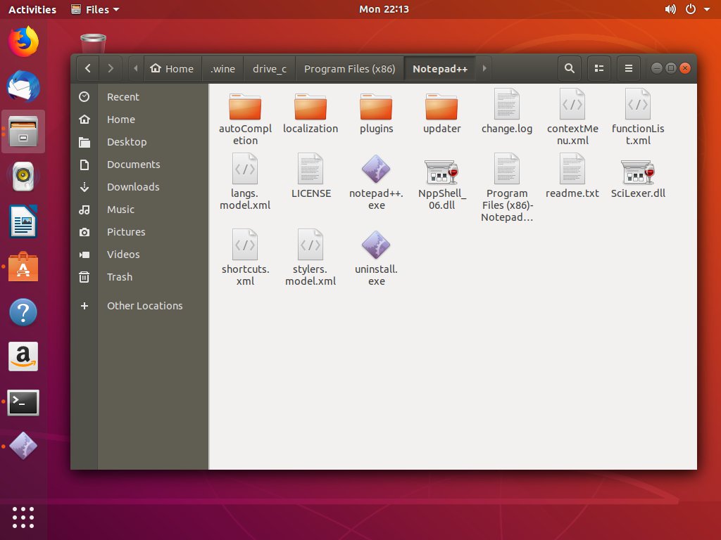 ubuntu notepadpp start