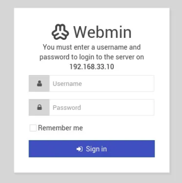 webmin login